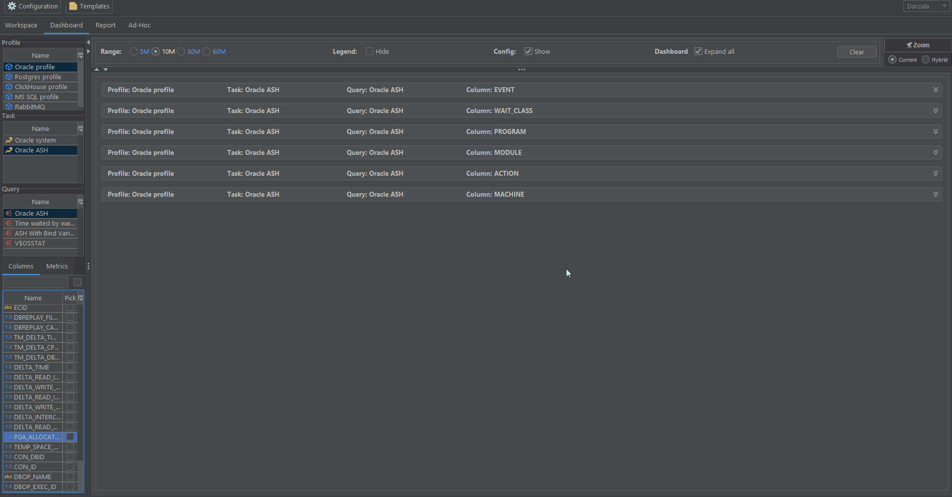 Dimension UI — мониторинг Oracle